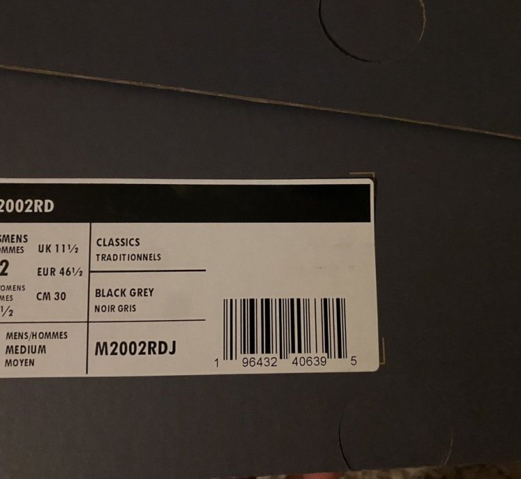 Size 12 New Balance 2002r Protection Pack Black Grey