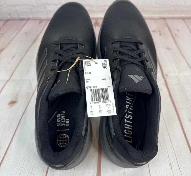 Adidas Zg23 Black Silver Grey Spike Golf Shoes Mens Size 9 5