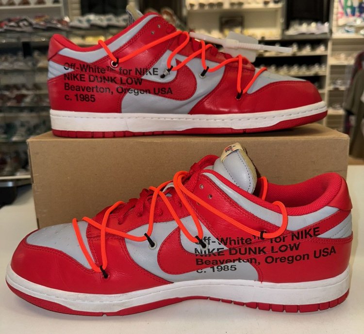 Size 15 - Nike Dunk Low Off-white University Red 2019