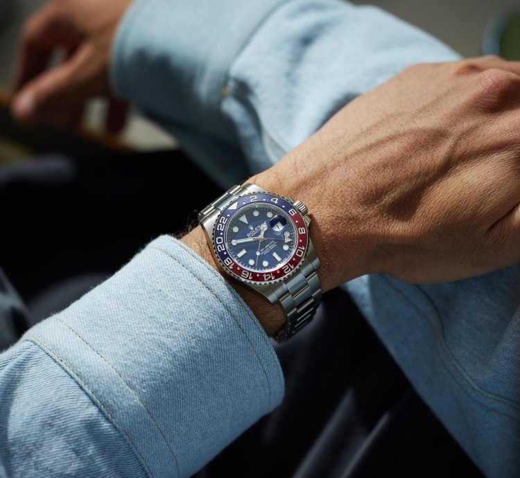 Rolex Gmt-master Ii White Gold Blue Dial Factory Stickers