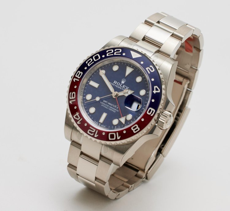 Rolex Gmt-master Ii White Gold Blue Dial Factory Stickers