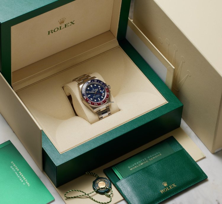 Rolex Gmt-master Ii White Gold Blue Dial Factory Stickers