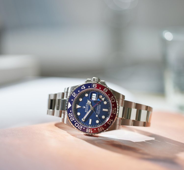 Rolex Gmt-master Ii White Gold Blue Dial Factory Stickers