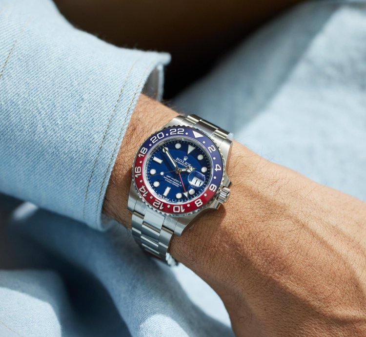Rolex Gmt-master Ii White Gold Blue Dial Factory Stickers