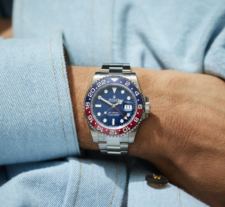 Rolex Gmt-master Ii White Gold Blue Dial Factory Stickers