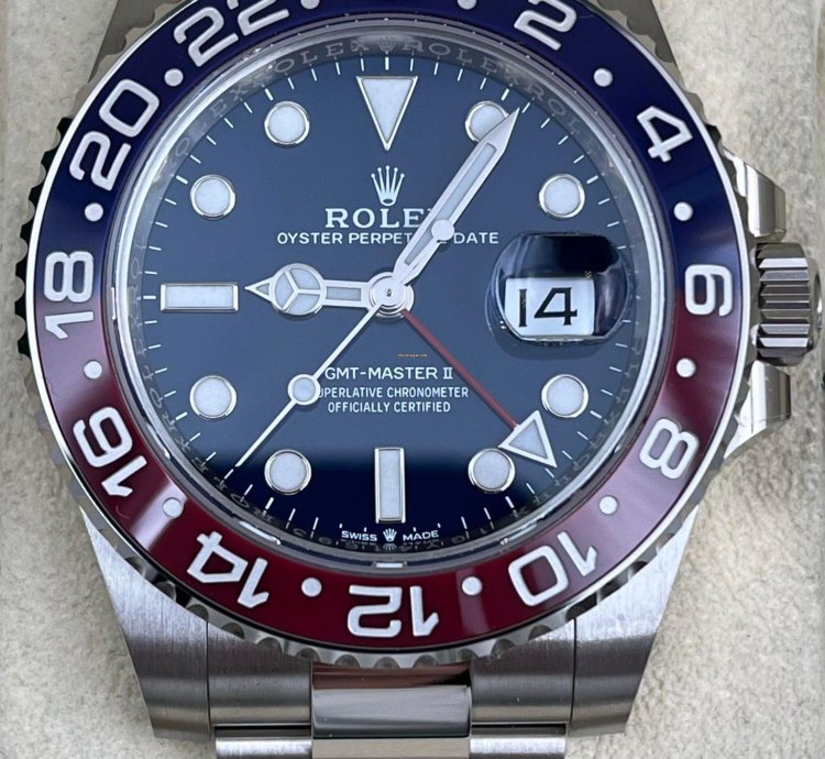 Rolex Gmt-master Ii White Gold Pepsi Blue Dial 126719blro Unworn 2024