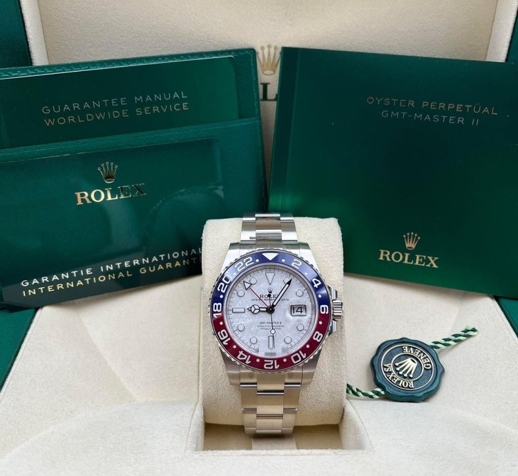 Rolex Gmt-master Ii White Gold Pepsi Meteorite Dial 126719blro Unworn 2024