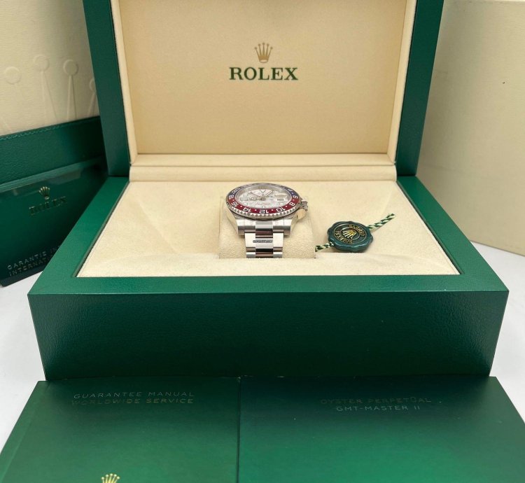 Rolex Gmt-master Ii White Gold Pepsi Meteorite Dial 126719blro Unworn 2024