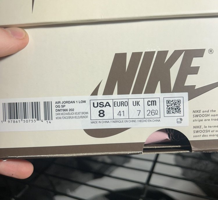 Size 8 Travis Scott Air Jordan 1 Velvet Brown