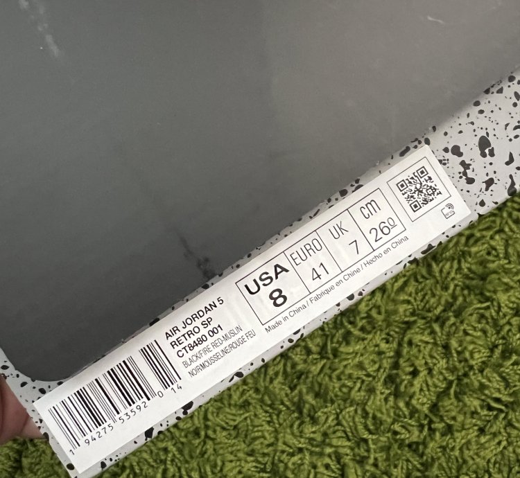 Size 8-jordan 5 Retro Sp Off-white Mid Muslin