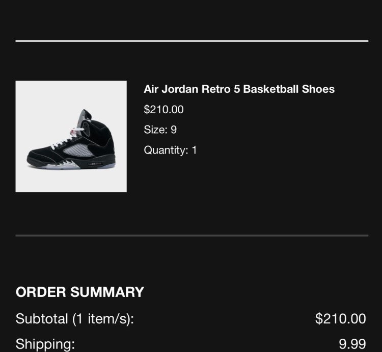 Size 9 - Air Jordan 5 Retro Og Black Metallic Reimagined