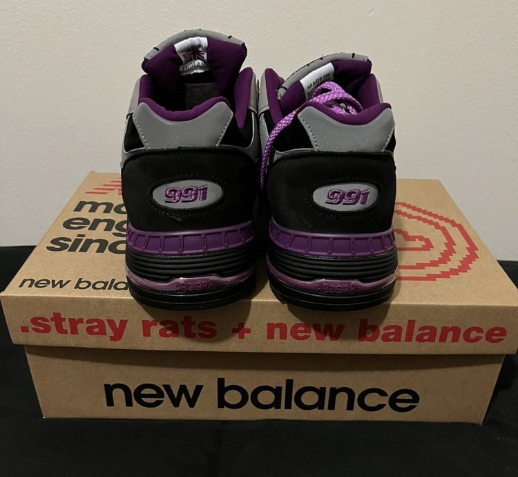 Stray Rats New Balance 991 Black Grey Pink 11 5