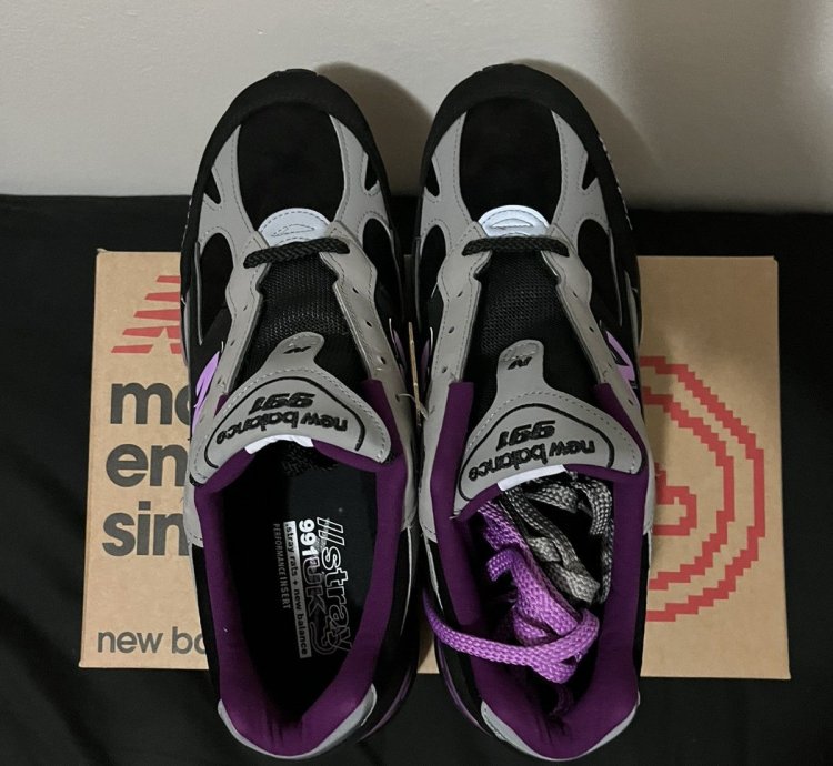Stray Rats New Balance 991 Black Grey Pink 11 5