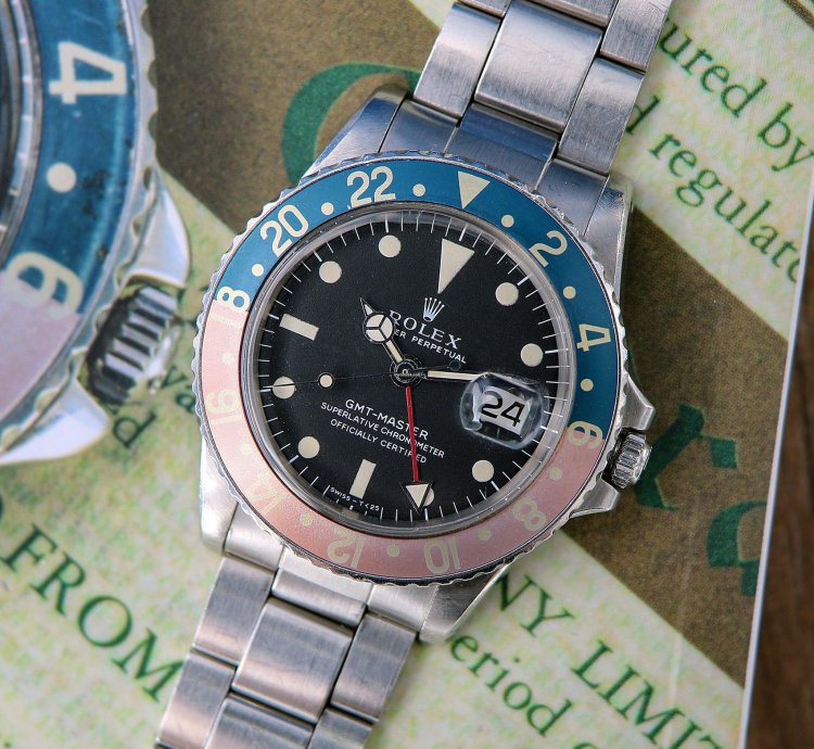 Rolex Gmt-master Ref 1675 Long Dial Stunning Faded Bezel From 1972