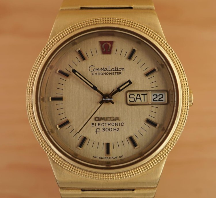 Omega Constellation F300hz Electronic Chronometer Tuning Fork 18k