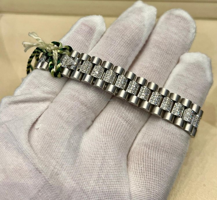 Rolex Lady-datejust 26 Platinum Full Iced Dial Bezel Diamond By Factory Full Set 100 Stickers