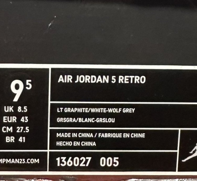 Size 9 5 - Air Jordan 5 Retro Wolf Grey