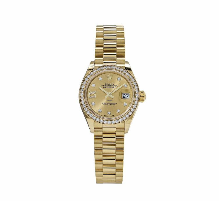 Rolex Lady-datejust 279138rbr Ladies Yellow Gold Champagne Diamond Dial President 2022