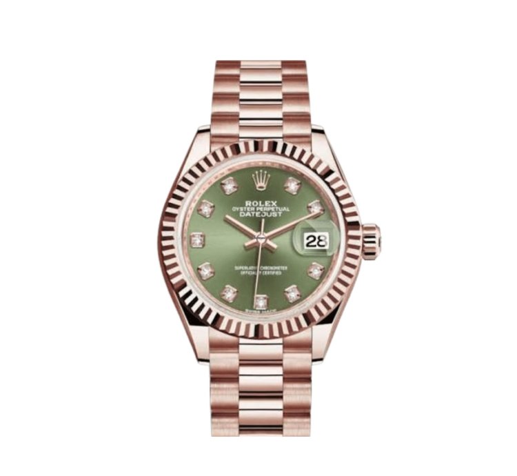 Rolex Lady-datejust 279175 Ladies Rose Gold Olive Diamond Dial 2025
