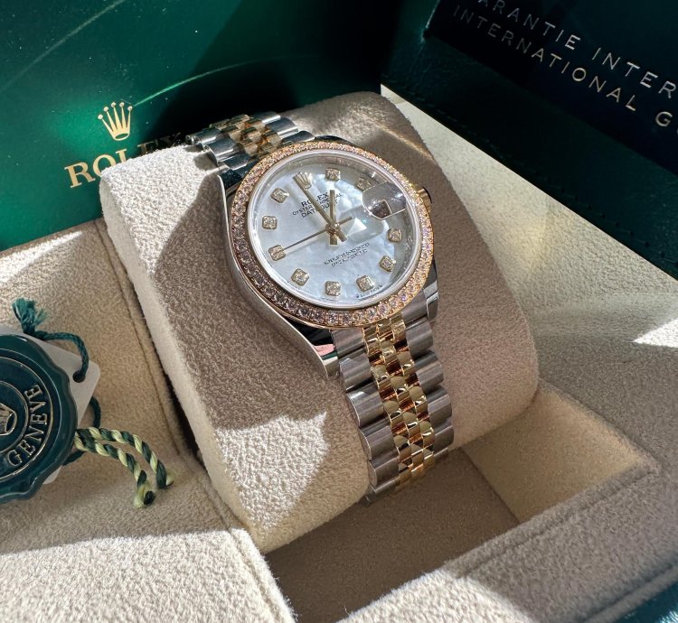 Rolex Lady-datejust 28 279383rbr Mother Of Pearl Diamond Dial Jubilee Bracelet Two Tone Yellow