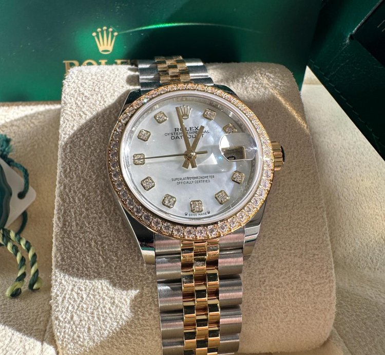 Rolex Lady-datejust 28 279383rbr Mother Of Pearl Diamond Dial Jubilee Bracelet Two Tone Yellow