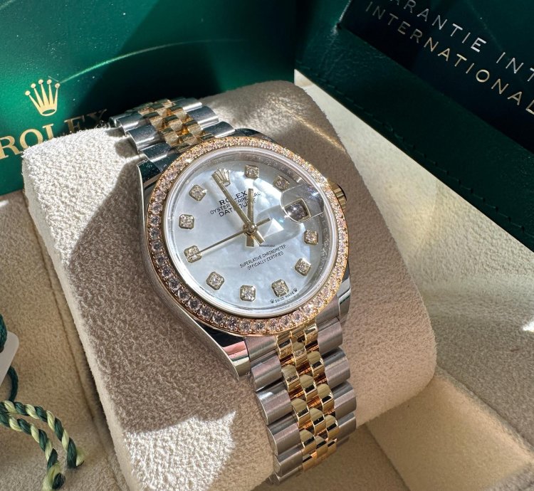 Rolex Lady-datejust 28 279383rbr Mother Of Pearl Diamond Dial Jubilee Bracelet Two Tone Yellow