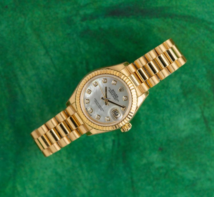 Rolex Lady-datejust 28 Mother Of Pearl Diamond Dial 279178 Yellow Gold 2023 Model
