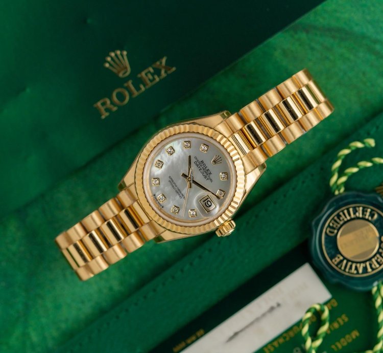 Rolex Lady-datejust 28 Mother Of Pearl Diamond Dial 279178 Yellow Gold 2023 Model