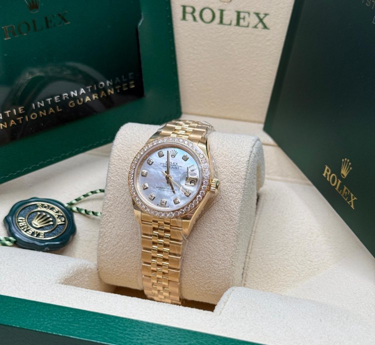 Rolex Lady-datejust 28 New 2024 Mop Diamond Dial 18k Yellow Gold Diamond Bezel Jubilee