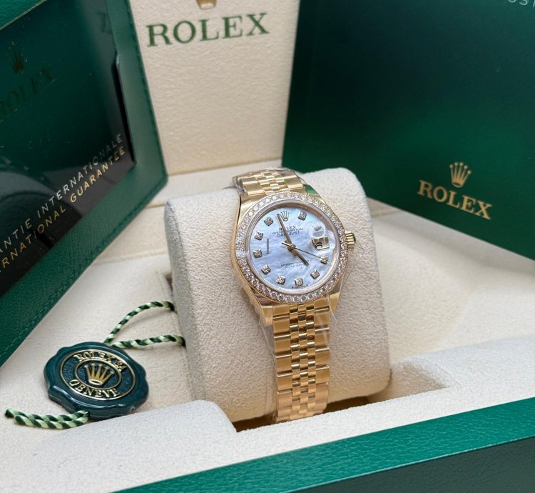 Rolex Lady-datejust 28 New 2024 Mop Diamond Dial 18k Yellow Gold Diamond Bezel Jubilee
