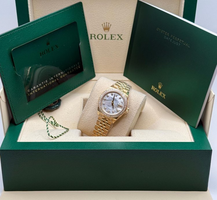 Rolex Lady-datejust 28 New 2024 Mop Diamond Dial 18k Yellow Gold Diamond Bezel Jubilee