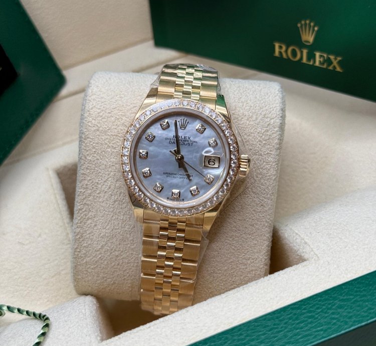Rolex Lady-datejust 28 New 2024 Mop Diamond Dial 18k Yellow Gold Diamond Bezel Jubilee