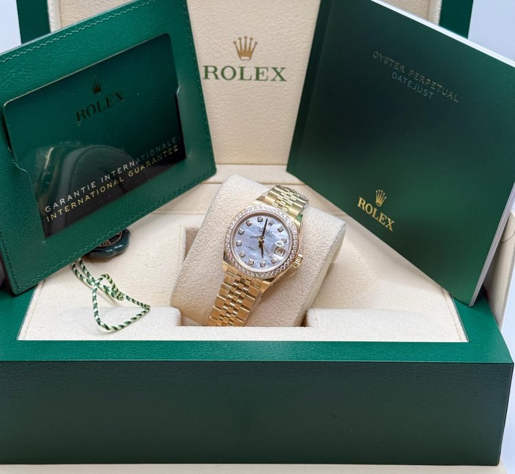Rolex Lady-datejust 28 New 2024 Mop Diamond Dial 18k Yellow Gold Diamond Bezel Jubilee
