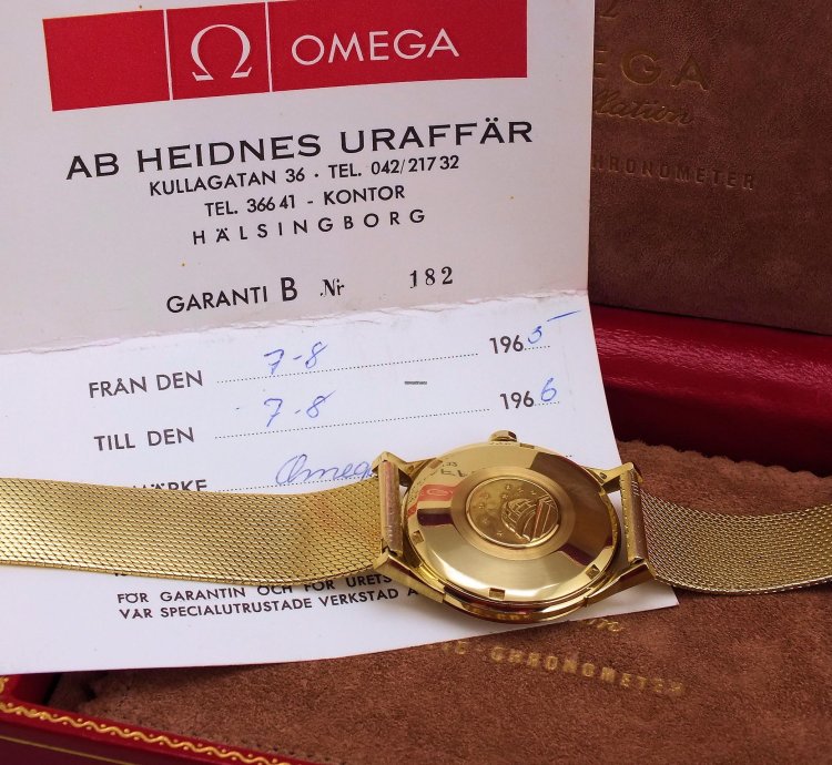 Omega Constellation Pie Pan Delux 18k Gold Dial Bracelet 18k Box