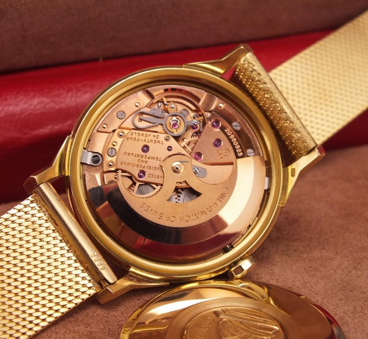 Omega Constellation Pie Pan Delux 18k Gold Dial Bracelet 18k Box