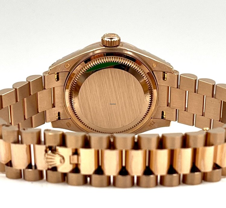 Rolex Lady-datejust 28mm Sundust Index Dial Diamond Bezel Rose Gold Presidential Unworn 2022