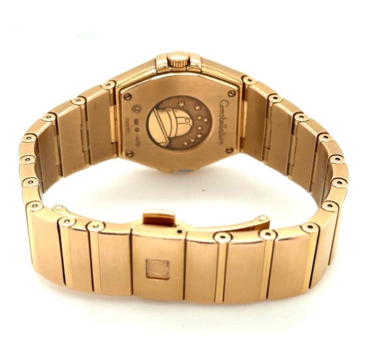 Omega Constellation Quartz 27mm 18k Rose Diamond Dial Bezel 123 55 27 60 55 001