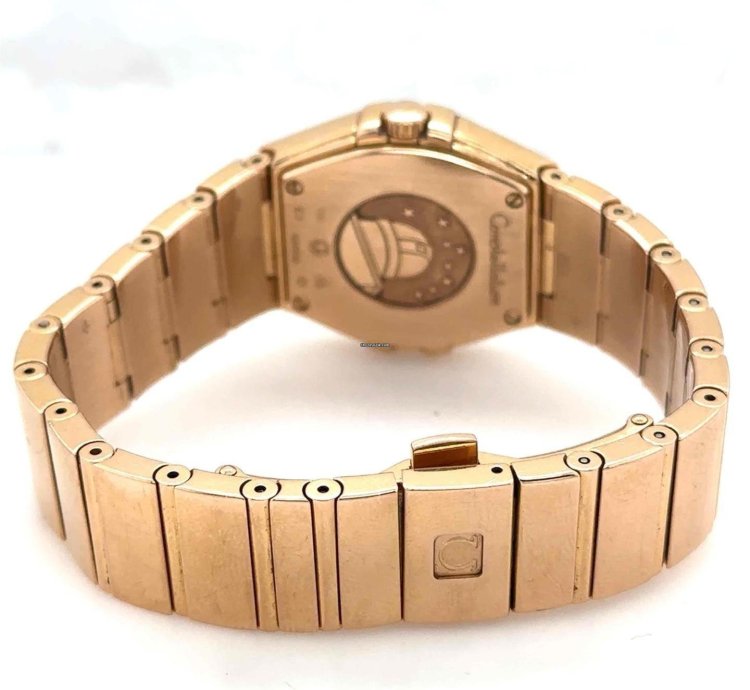 Omega Constellation Quartz 27mm 18k Rosegold Mop Diamond Dial Bezel 123 55 27 60 55 001