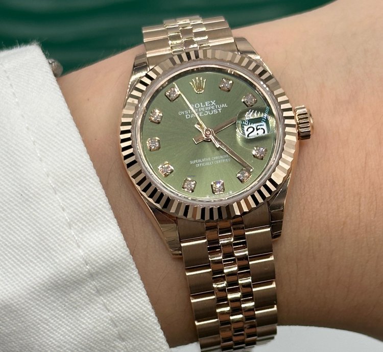 Rolex Lady-datejust Diamonds Green Jub