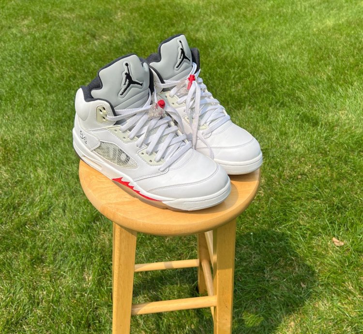 Supreme Air Jordan 5 Retro White Men Shoes - Size 10 5