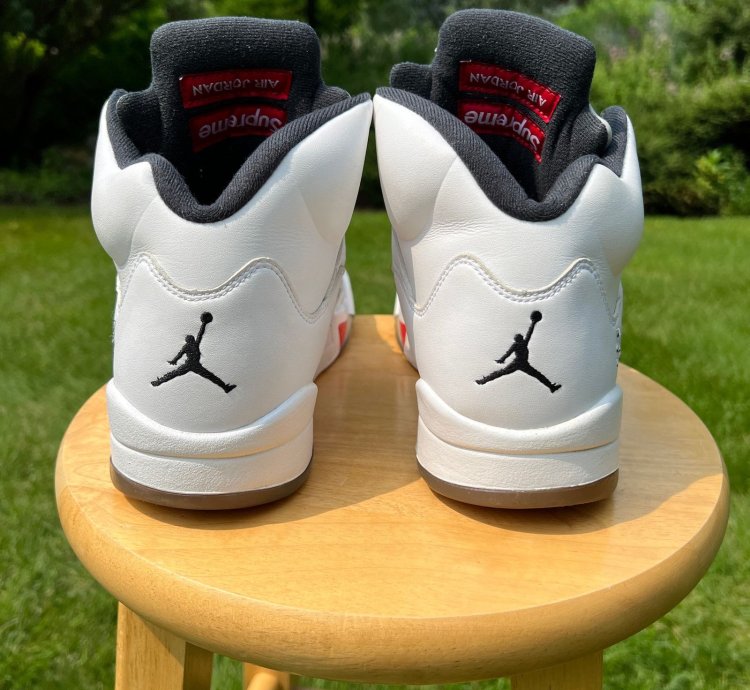 Supreme Air Jordan 5 Retro White Men Shoes - Size 10 5