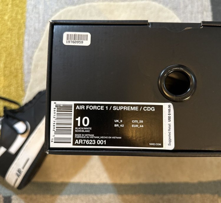 Supreme Comme Des Garcons Shirt Air Force 1 Low Black