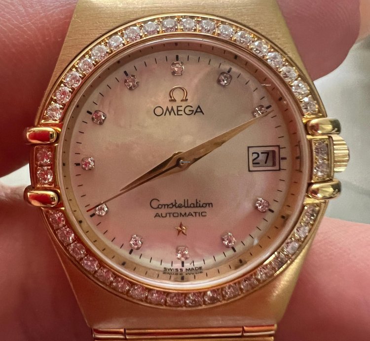 Omega Constellation Quartz My Choice Mini Diamond And 18 Gold Lady Wrist Watch New Price 14999chf