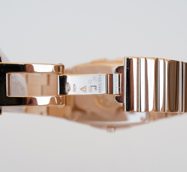 Omega Constellation Quartz Quadrella Quartz 18k Rose Gold Mop Dial
