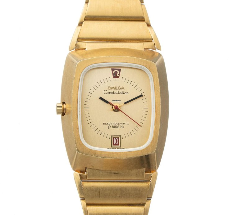 Omega Constellation Quartz Vintage Omega Constellation Electroquartz Beta 21 In 18k Gold With Original Box Reference 196 006 From The 1970s