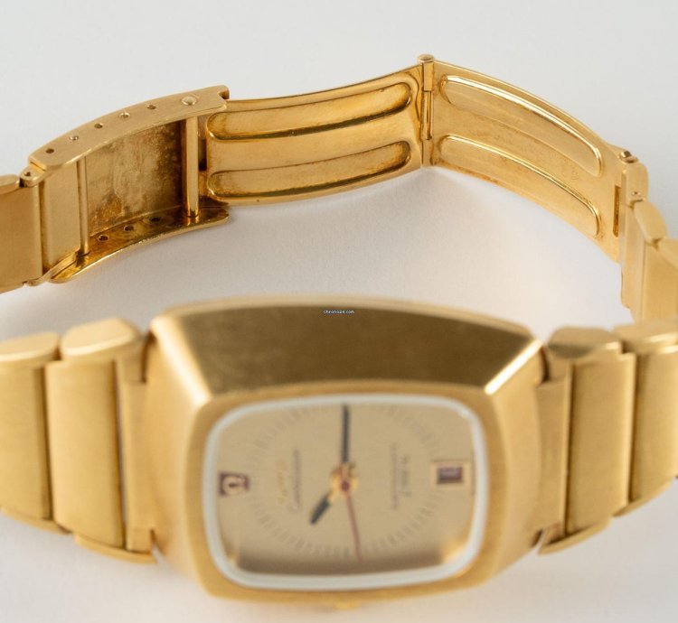 Omega Constellation Quartz Vintage Omega Constellation Electroquartz Beta 21 In 18k Gold With Original Box Reference 196 006 From The 1970s