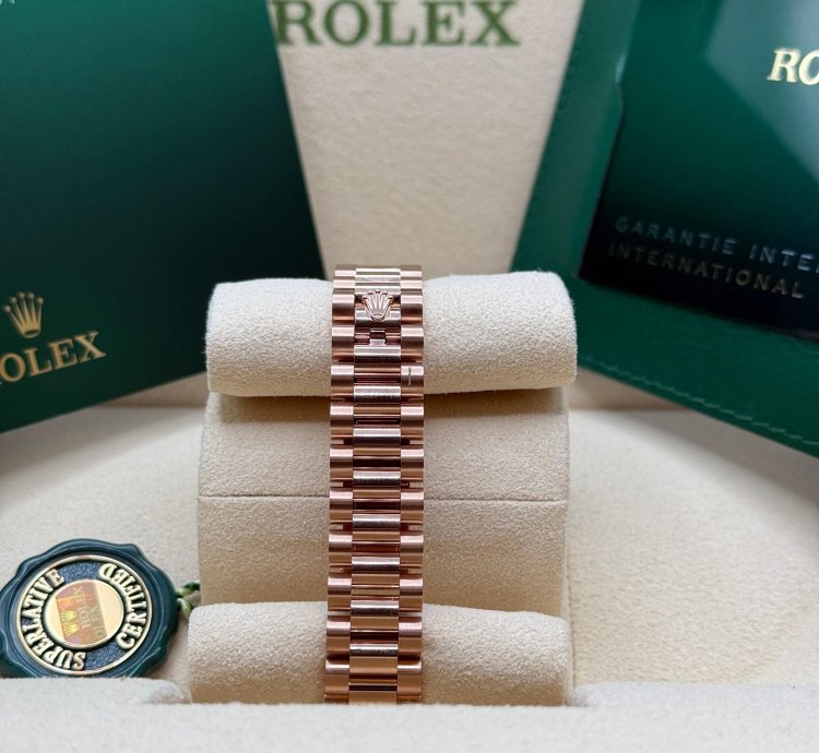 Rolex Lady-datejust New 2025 Chocolate Star Diamond Dial Rose Gold Fluted President
