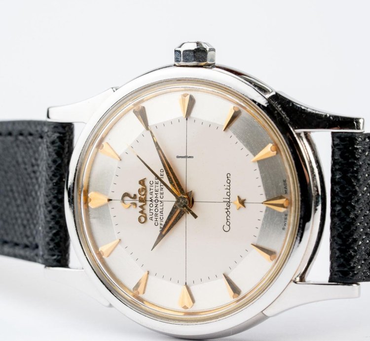 Omega Constellation Vintage Omega Constellation In 18k White Gold With White Pie-pan Dial 14381 2 From 1959