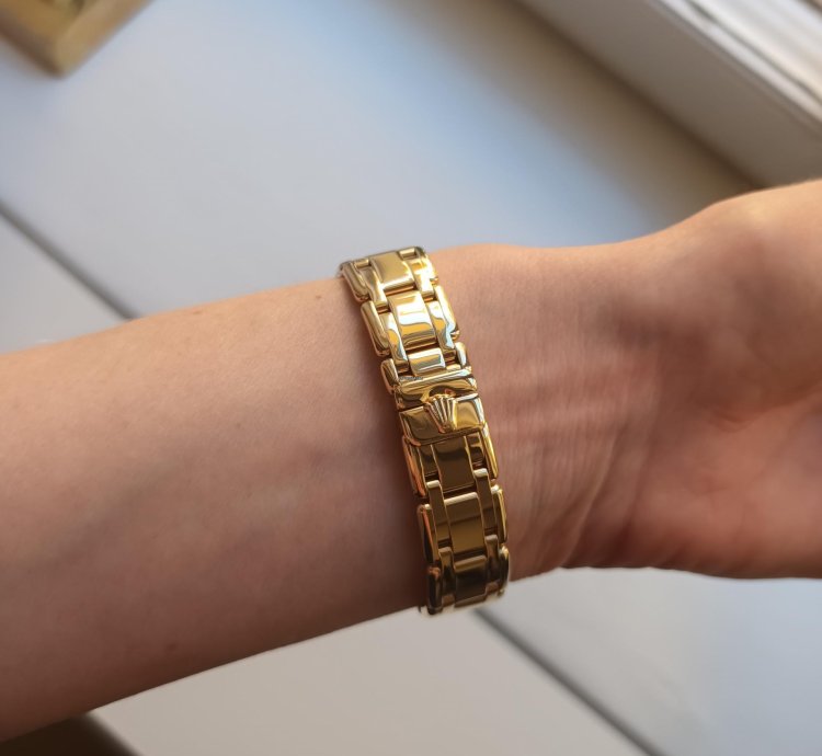 Rolex Lady-datejust Pearlmaster 18k Yellow Gold Mop Dial And Original Diamonds