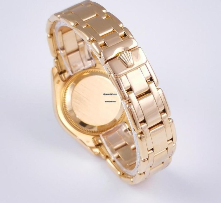 Rolex Lady-datejust Pearlmaster 18k Yellow Gold Mop Dial And Original Diamonds